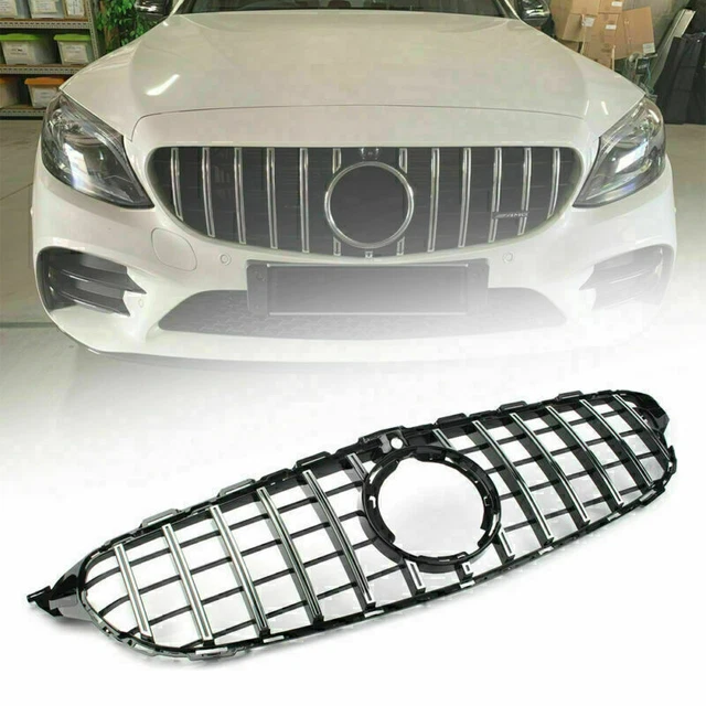 GTR Style For Mercedes-Benz C Class W205 C200 C300 2019 AMG Front Grille Silver