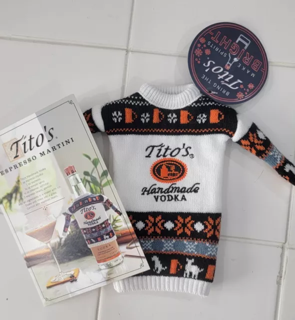 Tito’s Handmade VODKA Holiday Sweater Bottle Toppers Koozie