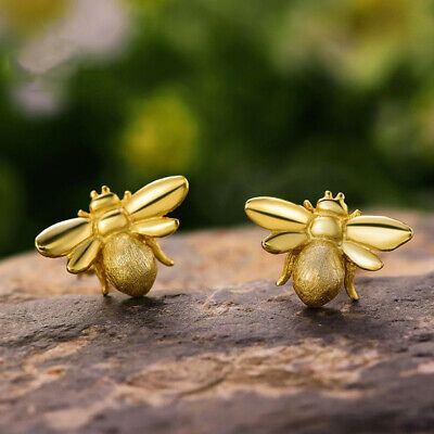 Cute Jewelry Bee 925 Silver Filled,Gold Stud Earring Women Party Gift