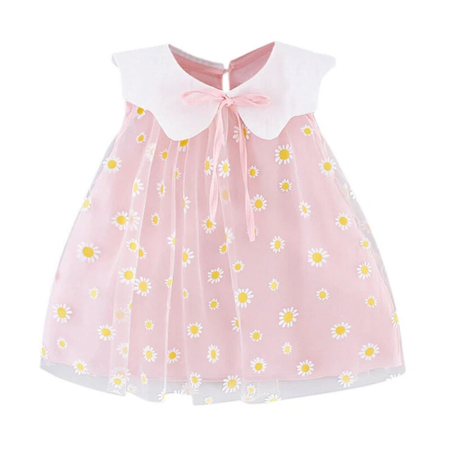 Toddler Baby Girls Ruffle Princess Dress Sleeveless Kids Summer Floral Bow Skirt 3