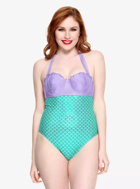 Disney The Little Mermaid Scale High-Waisted Swim Bottoms Plus Size