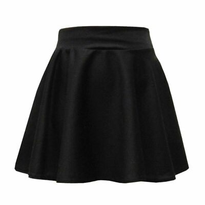 Girls Kids Black Skater Skirt Casual Party Wear School Uniform   7 to 13 Years