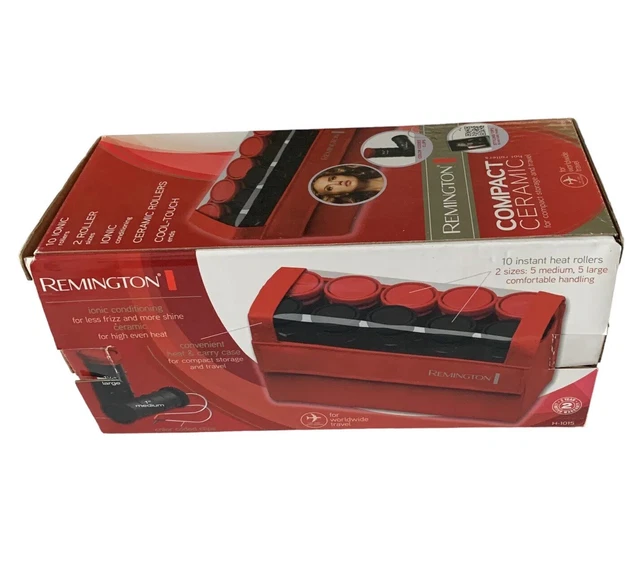 Remington Hot Rollers H-1015 Ceramic Compact Travel 1-1 1/4 Inch M/L Work