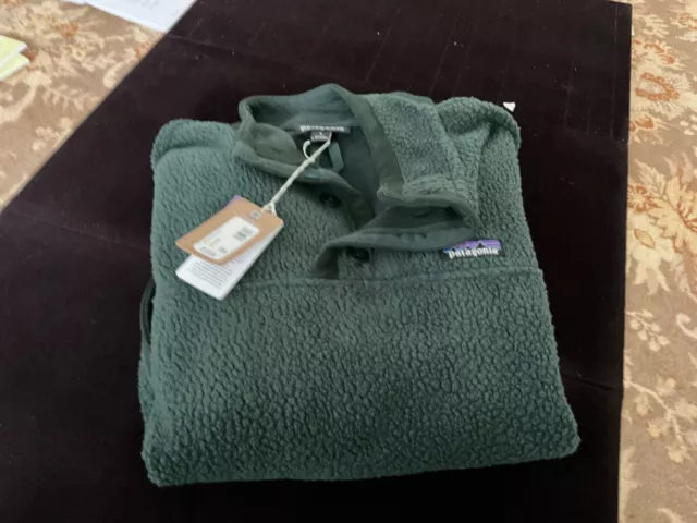 PATAGONIA MEN'S SHEARLING Button Fleece Pullover in Northern Green ...