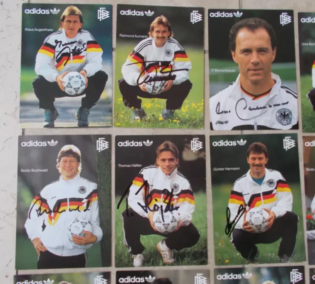 DFB 1990 - Weltmeister - AK Satz - original signiert - Rar - Bayern München - 2