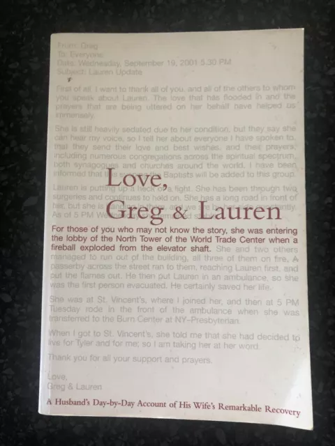 Greg Manning - LOVE, GREG & LAUREN - World Trade Center SC Paperback Book