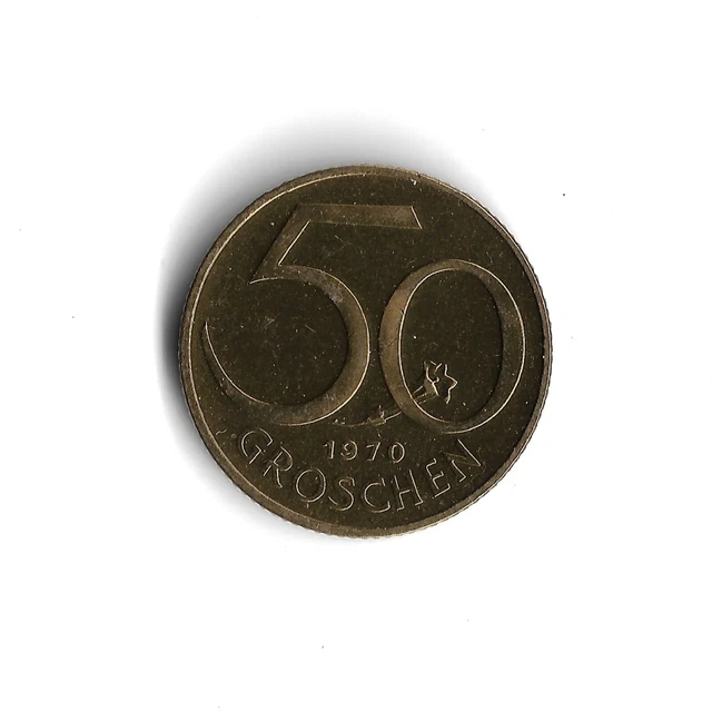 1970 Austria 50 Groschen World Coin - Higher Grade "Proof Like" w/ Blemishes!