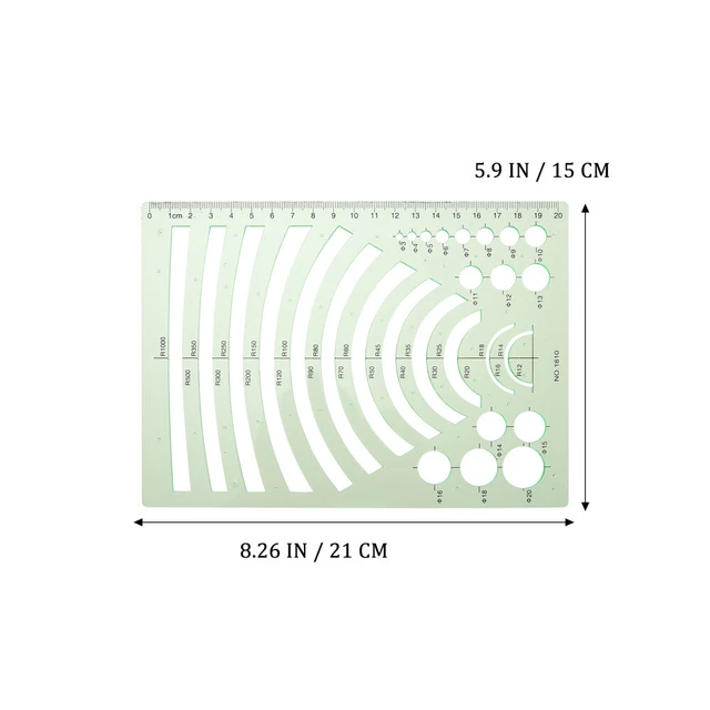 13Pcs Geometric Tools Zeichnung Herrscher Kunst Malerei Vorlage Kreis Oval Vorla 3