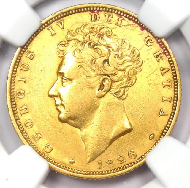 1826 Gold Britain England George IV Gold Sovereign UK Coin 1S - NGC AU Details