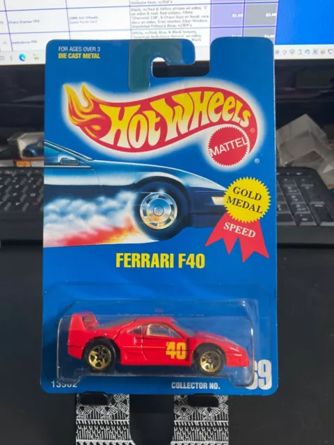 1995 Hot Wheels Gold Medal Speed Blue Card “ Ferrari F40 “ #69