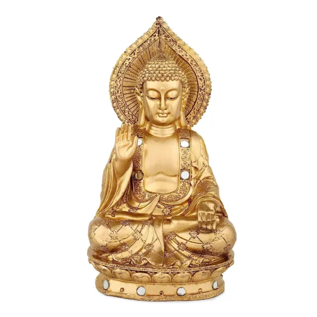Buddha Polystone Statue Blessing Antique Buddha Idol for Peace, Meditation & Pro