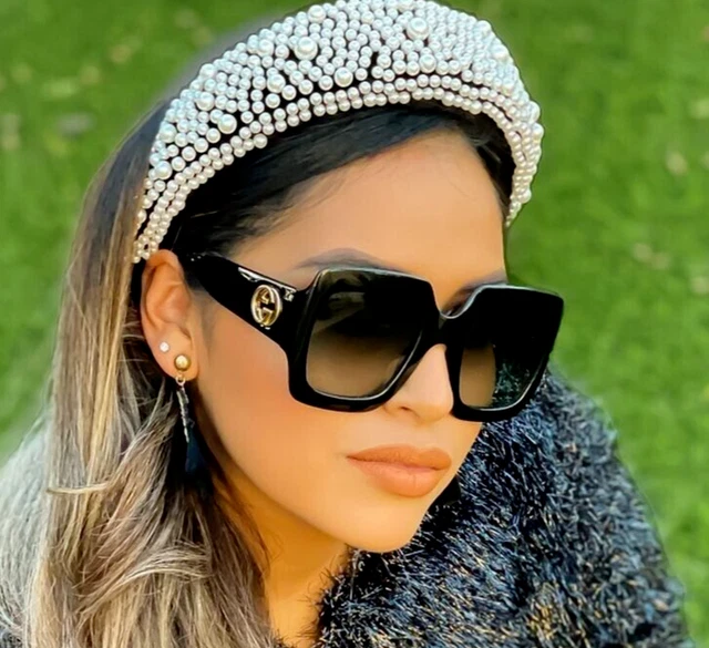 NEW GUCCI GG0113S Oversized Round Black Women Sunglasses 139.99 PicClick