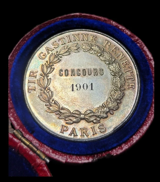 ANCIENNE MÉDAILLE JEANNE D'ARC BRONZE ARGENTÉ signée Mattei EUR 50,00