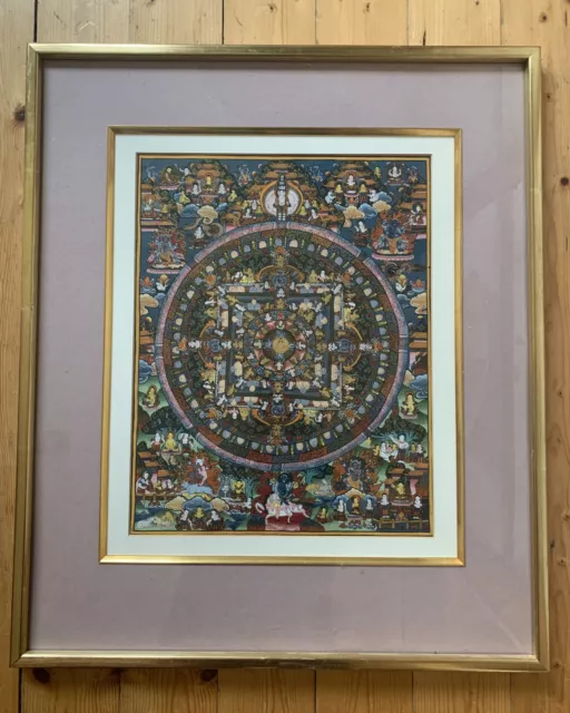Großer, älterer Thangka (Buddha Tibet Asiatika thanka painting)