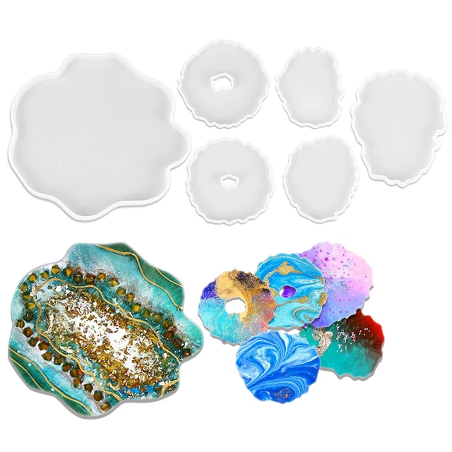 XXL Silikonform Epoxidharz SET Kristall Untersetzer  Gießform Epoxy Resin V260