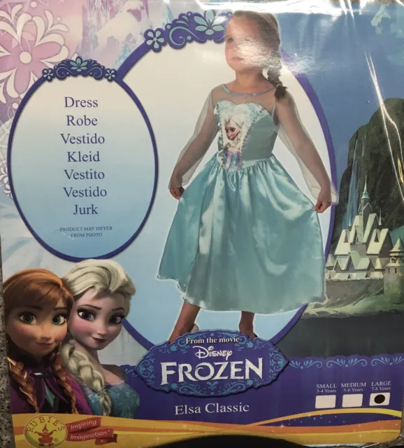 Childrens Official Disney Frozen Elsa Classic Costume Fun Halloween Fancy Dress