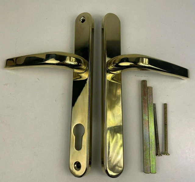 UPVC FRENCH DOOR Dummy Handle Set Lever Lever ( No Lock Outside) Gold