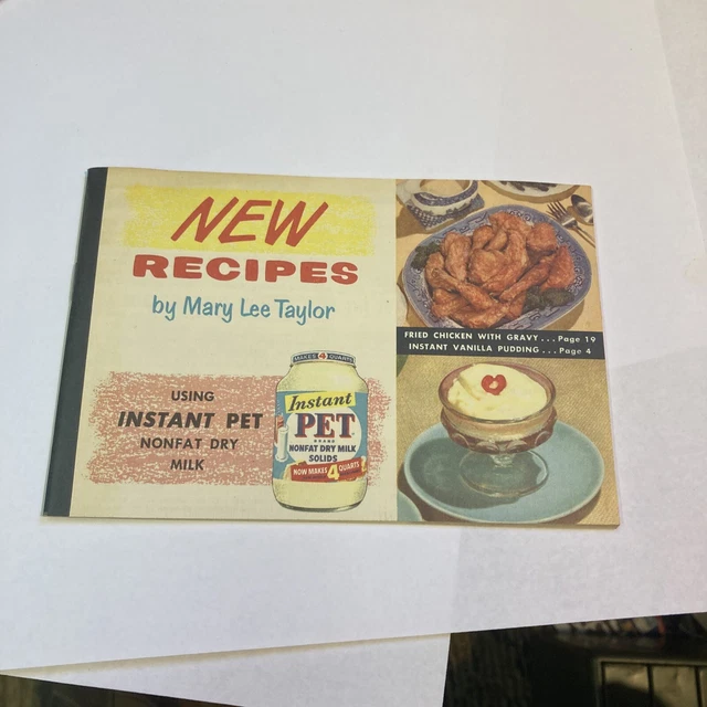 1955 Instant Pet Dry Milk Mary Lee Taylor New Recipe Booklet Cookbook Food Book
