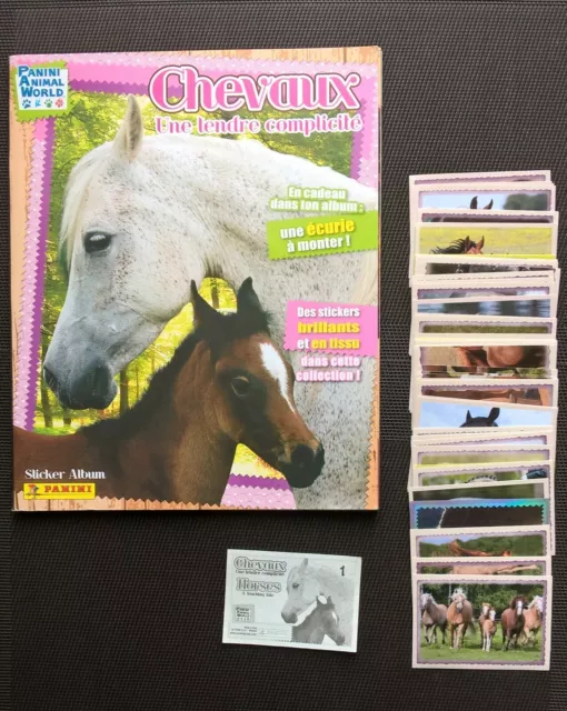 ALBUM + LOT de 65 IMAGES CHEVAUX UNE TENDRE COMPLICITE - PANINI - 2012