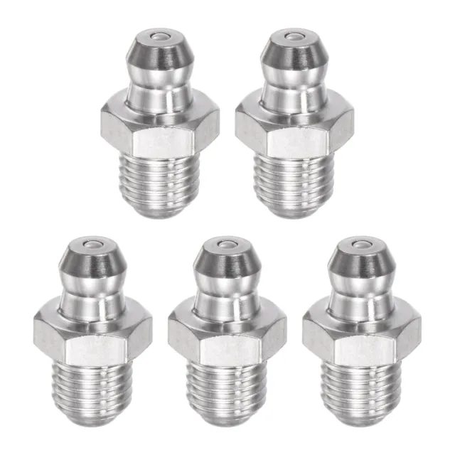 5Pcs 201 Stainless Steel Straight Hydraulic Grease Fitting M8 x 1mm Thread