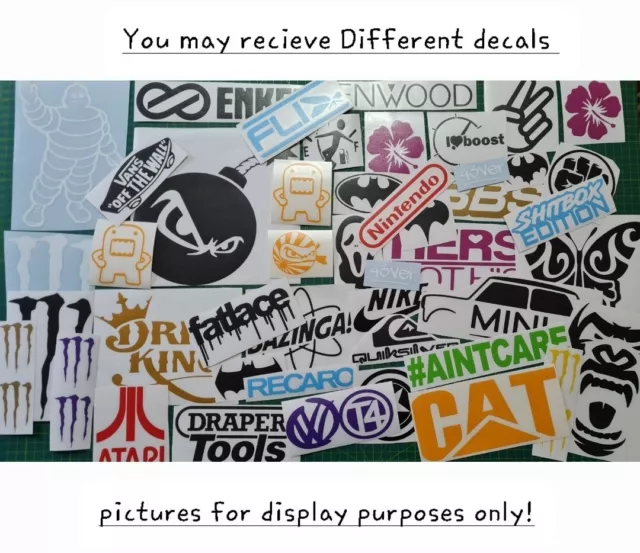 100 Random Car Laptop Vinyl Decal Stickers Carboot Sale Re-sell Joblot Wholesale