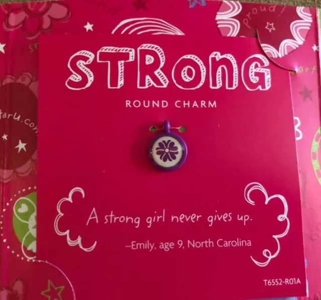 Strong American Girl Doll charm for necklace on card