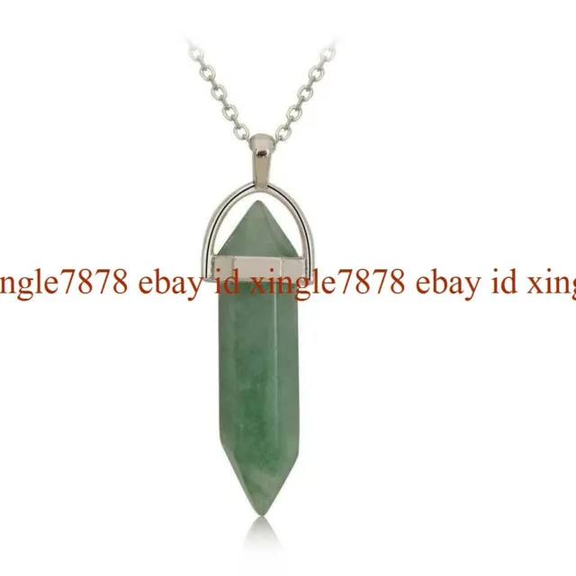Crystal Gemstone Necklace Pendant Natural Chakra Stone Energy Healing with Chain 11