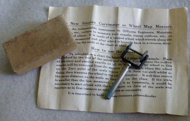 ANTIQUE SIMPLEX OPISOMETER/CURVIMETER/WHEEL Map Measure, c1910 £20.00 ...