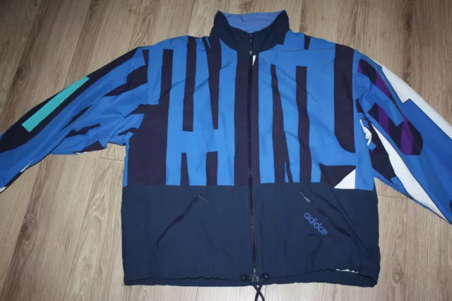 Adidas Vintage Trainingsjacke Gr. 8 XL ZX Retro blau 90er 3828 Track 90s