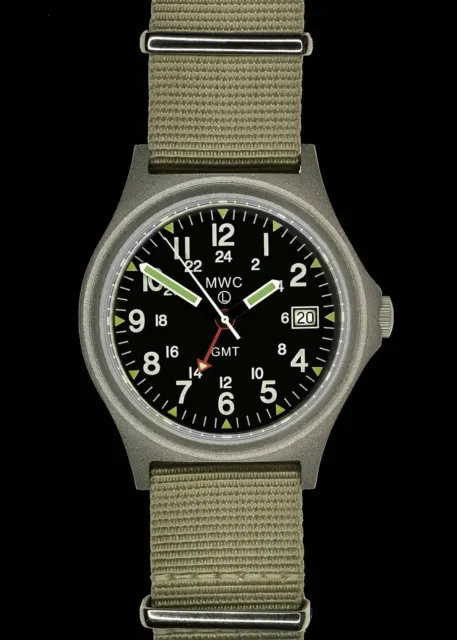 MWC Gmt 100m Eau Résistant Militaire Montre en Acier Inoxydable - / Ss /