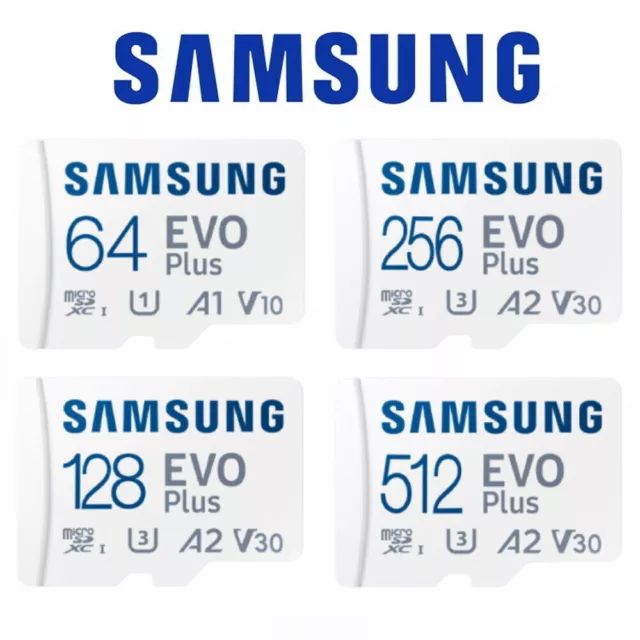 1X Micro SD Card SamSung Evo Plus 32GB 64GB 128GB 256GB 512G Class10 Memory