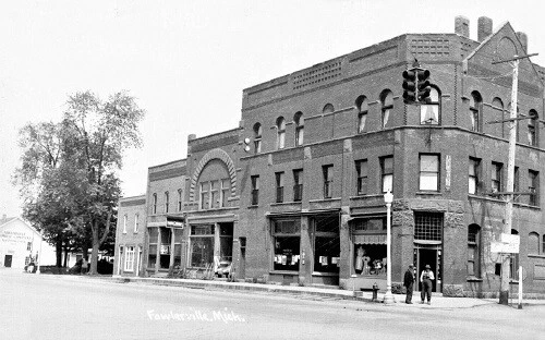 Street View Fowlerville Michigan MI Reprint Postcard
