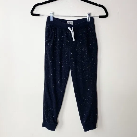 Oshkosh Sparkle Black Jogger Sweatpants Girls Size 7