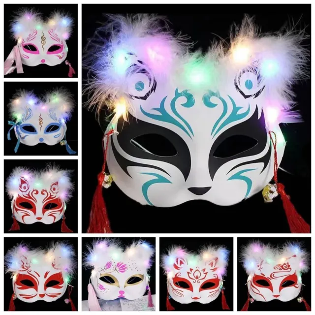 Masque lumineux Led de couleur mixte pour Halloween, Masque de  fête'horreur, masques de Festival Cosplay, masques de lumière néon, brille  dans la nuit, 1 pièce