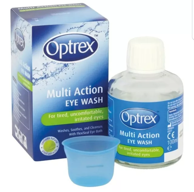 Optrex Multi-Action Augenwäsche 100ml geeignet für Erwachsene & Kinder x 2 2