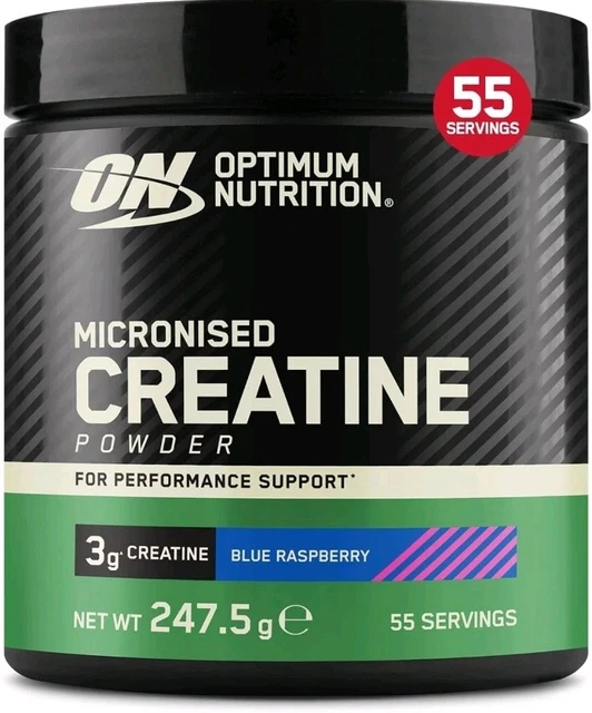 OPTIMUM NUTRITION MICRONISED Creatine Powder 247.5g Blue Raspberry 55 ...