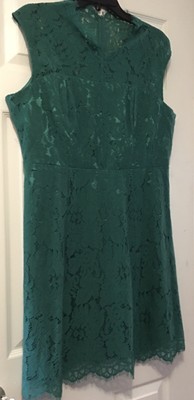 Liza Luxe XL Green Spearmint Lined Dress Lace & Fringe NEW!