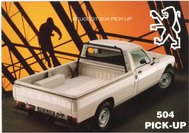 Catalogue prospekt brochure Peugeot 504 pick-up châssis cabine 1994 FR