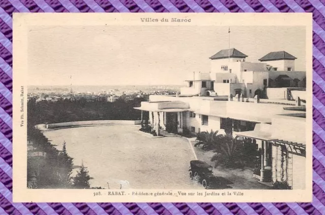 CPA MAROC - RABAT - residence generale - vue sur les jardins et la ville