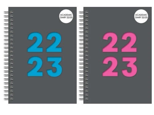 Élégant Semestriel Académique Semaine À Vue A5 Doux Housse Agenda Gris Bleu Rose