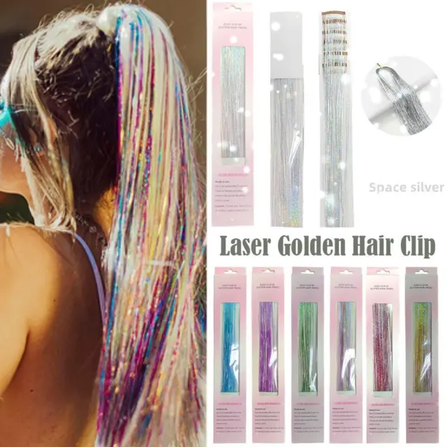Glitter Sparkle Fairy 6 PIECES Hair Tinsel 8 Colors Shiny Hair Extension Dazzleﻬ