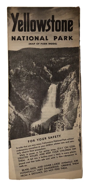 1930’S-40’S MAP OF Yellowstone National Park Tourist Map Booklet Souvenir $29.95 - PicClick
