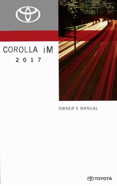 2017 Toyota Corolla iM Owners Manual User Guide