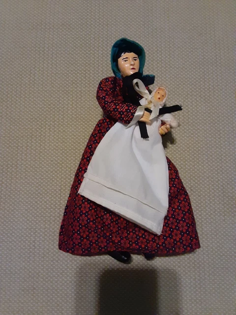 Antique Vintage Bisque? Porcelain? & Cloth Dollhouse Doll ~Beautiful #6 4