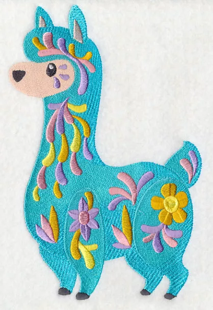 Embroidered Ladies Fleece Jacket - Flower Power Baby Llama M7042 Sizes S - XXL