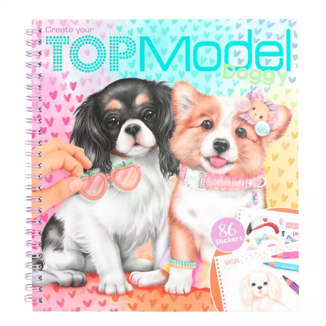 Create your TOPModel Doggy Malbuch Sticker Stickerbuch Kreativbuch Hunde Buch