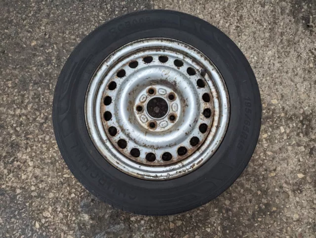 MK1 FORD TRANSIT CONNECT 5-STUD 15" 6J ET52.5 5x108 STEEL WHEEL & TYRE 195/65/15