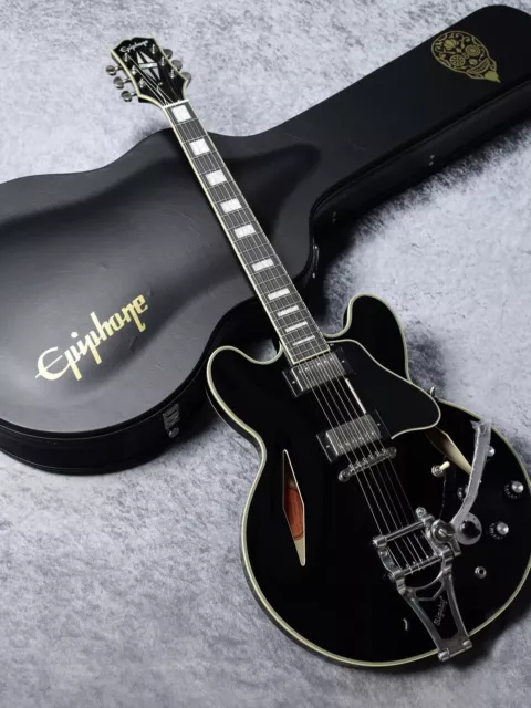 Epiphone Shinichi Ubukata ES-355 Custom BIGSBY ver.02 Ebenholz W/Hartschale Neu