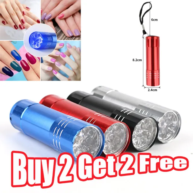 LED UV Gel Curing Lamp Light Mini Portable Dryer Fast Cure Nail Flashlight Torch