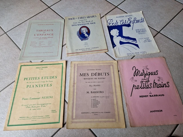 Lot De 12 Partitions Pour Piano – Classiques Français (Weber, Grieg, Severac) – Niveau Intermédiaire